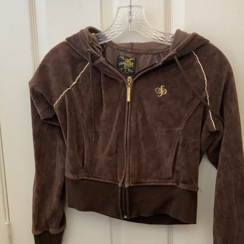 FINAL MARKDOWN Girls South Pole velour hooded jacket medium